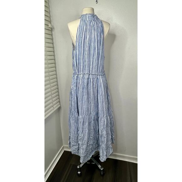 Apiece Apart Size XL Nissi Tiers Seaside Stripe Relaxed Halter Midi Dress NWT - Picture 8 of 15